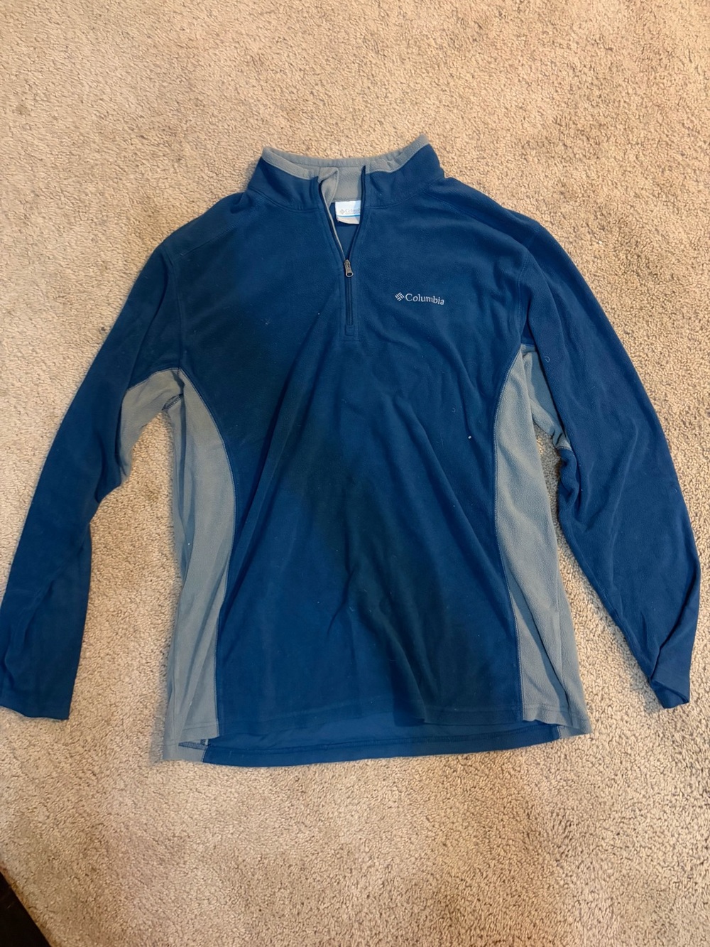 Columbia Men's Navy and Gray Quarter-Zip Fleece Pullover